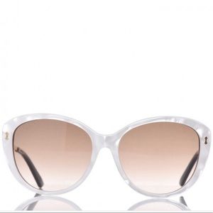 Gucci White Mother of Pearl Cat Eye Sunglasses
